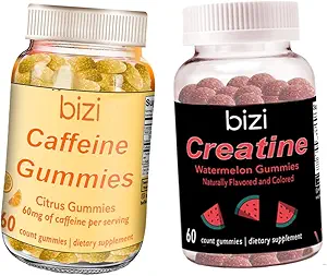 [BRSRAZINDJ4AIET7] Bizi Super Workout Bundle, Creatine and Caffeine Gummies for Energy and Recovery