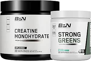 [BRSRAZA2BEAQAGTF] BARE PERFORMANCE NUTRITION BPN Creatine Monohydrate & Strong Greens Bundle