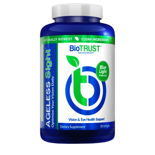 [BRSW2AL3A4CRSFA7] BioTRUST Ageless Sight, Blue Light Protection, Promotes Optimal Eye Health, Visual Performance and Brain Health, Support for Digital Eye Strain, Non-GMO, Gluten-Free, 30 Soft gels