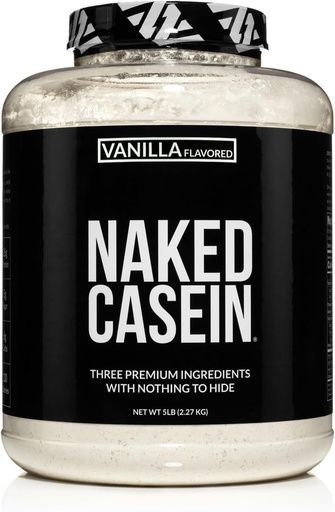 [BRSWKFQ5CQIRS2TO] NAKED Casein - Vanilla Micellar Casein Protein - 5 Pound Bulk, GMO-Free, Gluten-Free, Soy-Free, Preservative-Free - Stimulate Muscle Growth - Enhance Recovery - 61 Servings