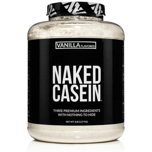 [BRSWKFQ5CQIRS2TO] NAKED Casein - Vanilla Micellar Casein Protein - 5 Pound Bulk, NSF Certified, GMO-Free, Gluten-Free, Soy-Free, Preservative-Free - Stimulate Muscle Growth - Enhance Recovery - 61 Servings