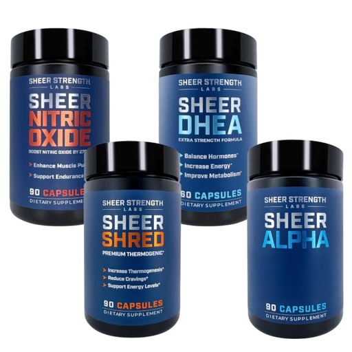 [BRSRAZT4DMHQM3IV] Sheer Ultimate Stack - DHEA Supplement for Men DHEA 100mg & Nitric Oxide Supplement & Sheer Shred & Sheer Alpha