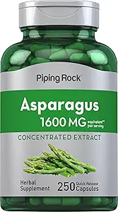 [BRSRMA32DIIGO336] Piping Rock Asparagus Supplement 1600mg | 250 Capsules | Root Extract | Non-GMO, Gluten Free