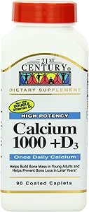 [BRSWIYYOOQMAGF3Y] 21st Century Calcium, 1000mg Plus Vitamin D, 90 Tablets (Pack of 4)