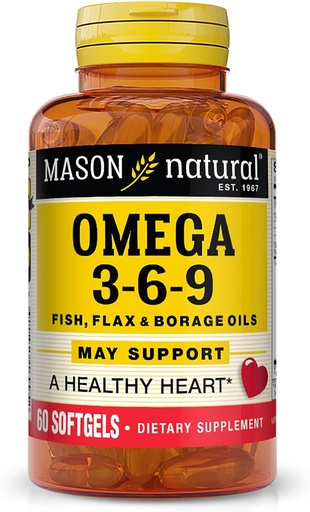 [BRSWIG37CAGWM332] Mason Natural Omega 3-6-9 mit Fisch, Flaxseed, & Borage Öle, 60 Softgels