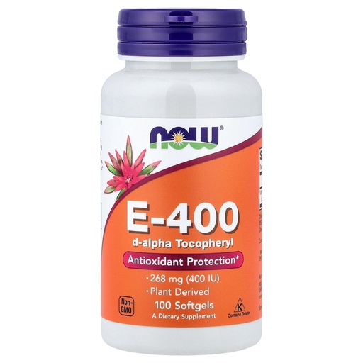 [BRSWIZYZOMHBSGDO] Now Foods - Vitamin E D Alpha Tocopheryl Acetate 400 IU - 100 Softgels