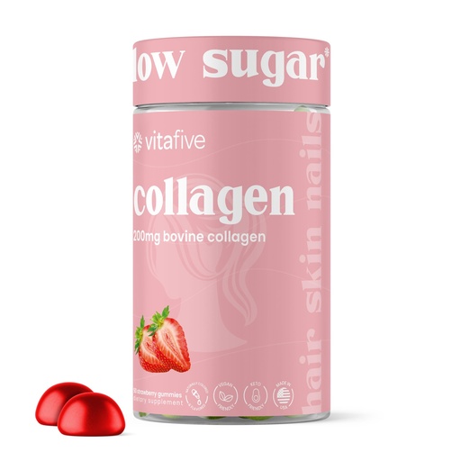 [BRSRMGIYB5YRYA3U] vitafive Collagen Gummies for Men and Women, Bovine Collagen, Collagen Gummy for Hair, Skin, and Connective Tissue Support, Gluten Free (50 Ct)
