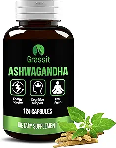 [BRSROHT4AAAQG33G] Grassit Ashwagandha Supplement 500 mg/120 Capsules Best Naturals Ashwagandha Capsule for Overall Well Being
