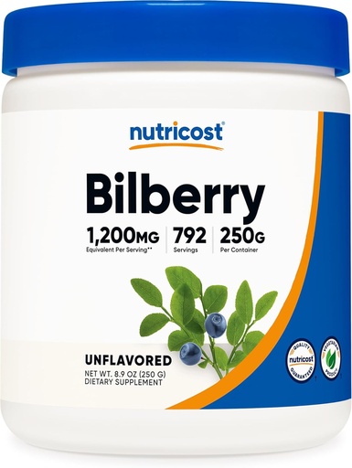 [BRSWGHT7CINQ2C3A] Nutricost Bilberry Powder 250 Grams - Gluten Free and Non-GMO