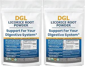 [BRSROCAZB4BQ2FI6] DGL Licorice Supplement: Supports Digestive Health, Gut Lining Support, DGL Powder for Wellness, Licorice Root Extract Powder, 140 Servings (2-Pack)