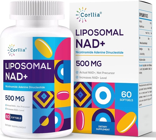 [BRSW2FTRA4MRUEI4] Liposomal NAD+ 500mg mit TMG 250mg Softgels, Nicotinamid Riboside Alternative, Actual NAD+ Beilage, 60 Servietten