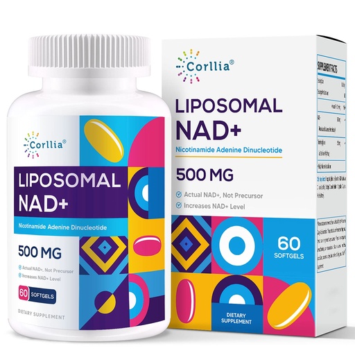 [BRSW2FTRA4MRUEI4] Liposomal NAD+ 500mg with TMG 250mg Softgels, Nicotinamide Riboside Alternative, Actual NAD+ Supplement, 60 Servings
