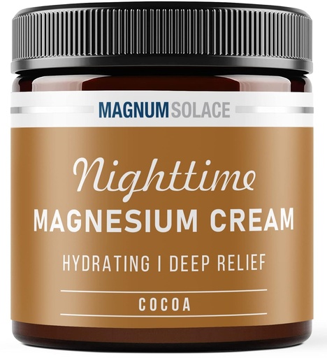 [BRSRMGIFCAIGCHLG] Magnesium Cream – Nighttime Magnesium Lotion – Apply to Legs, Buttocks, Arms or Chest – Topical Magnesium Chloride – USA Made and Safe for Kids (Cocoa)