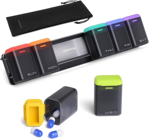 [BRSRAAIKOANRSFLX] Weekly Pill Organizer 3 Times a Day(Black) and Weekly Pill Organizer 1 Time a Day(Black)