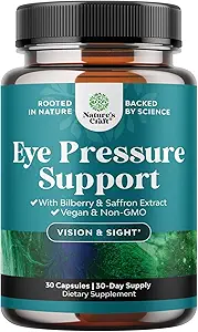 [BRSRAFIOCQBA2GQZ] Eye Pressure Support with Bilberry Extract - Vegan Eye Health Supplement for Adults For Ocular Pressure Relief with Saffron Ginkgo Niacin and More Vitamins Vision Support (2 Month Supply)