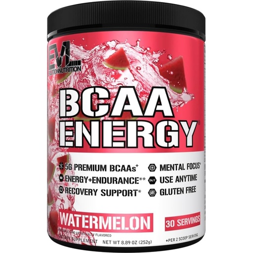 [BRSWGYI3OIIAIDLX] Evlution EVL BCAAs Amino Acids Powder - BCAA Energy Pre Workout Powder for Muscle Recovery Lean Growth and Endurance - Rehydrating Post Workout Recovery Drink with Natural Caffeine - Watermelon