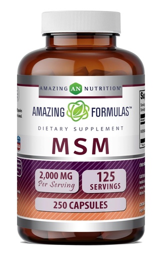 [BRSROZLRB5YGGYDJ] Amazing Formulas MSM (Methylsulfonylmethane) Supplement | 2000 Mg Per Serving | Capsules | Non-GMO | Gluten Free | Made in USA (250 Count | 1 Pack)