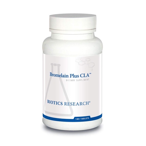 [BRSWGED2B54AA3LG] Biotics Research Bromelain Plus CLA Supplies Bromelain and Papain, Provides Supplemental Enzyme Support, Supports Muscular Comfort 100 Tablets