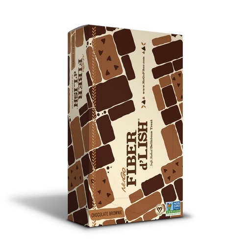 [BRSWIYAMOB6RAH3U] NuGo Fiber d'Lish Chocolate Brownie, 12g High Fiber, Vegan, 150 Calories, 16 Count