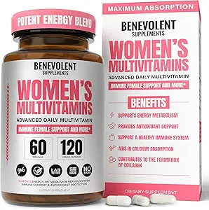 [BRSWYZQOCADQM33V] Multivitamin for Women - Supplement for Energy, Immunity, & Female Support - Daily Vitamins for Women with Biotin, Calcium, Magnesium - Non-GMO, Vegetarian Women’s Multivitamin - 120 Caps