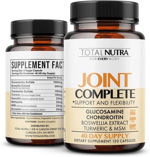 [BRSROBL6BEAQMCQ4] Glucosamine Chondroitin MSM Turmeric 2100mg – Joint Complete Capsules, Advanced Strength Joint Support Supplement for Adults Hands Back Knee Mobility – Bone & Joint Health Supplements for Men & Women