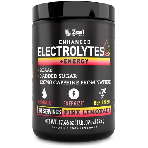 [BRSW2GI2AAPQ2ELD] Electrolytes Powder with Caffeine - Enhanced Keto Energy & Hydration Drink Mix - Zero Sugar Electrolyte Powder w BCAAs B-Vitamins Potassium Zinc Magnesium - (90 Servings | Pink Lemonade)