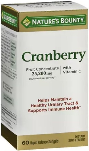 [BRSWKGYIBJ4BKHAV] Nature's Bounty Cranberry Dietary Supplement 60 Soft Gels (Pack of 4)