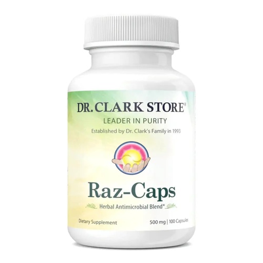 [BRSWIZQQB4DQE3TM] Dr. Clark Raz-Caps Supplement, 500mg, 100 Gelatin Capsules