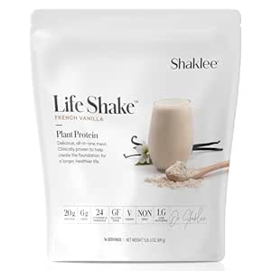 [BRSWKZADOYPR4YDY] Shaklee Life Shake™ Plant Protein French Vanilla - Complete Meal Replacement with 20g Protein, 6g Fiber, 24 Vitamins & Minerals - Supports Satiety & Healthy Weight - Non-GMO - 14 Servings
