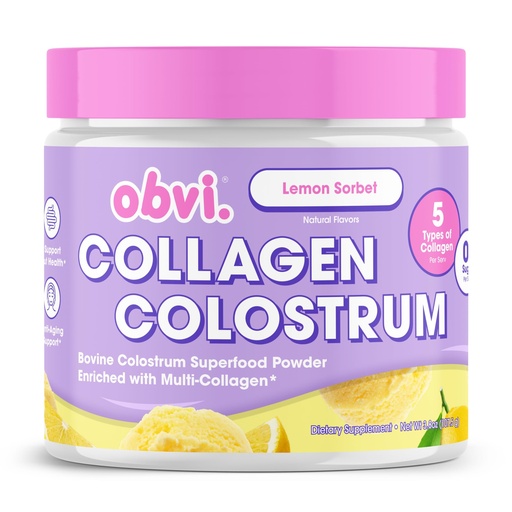 [BRSRAHA5CIAWEFI7] Obvi Hydrolyzed Bovine Collagen Peptide Lemon Sorbet Colostrum Superfood Protien Powder Supports Bloating, Digestion, Immunity, Hair & Skin from Within | 30 Servings