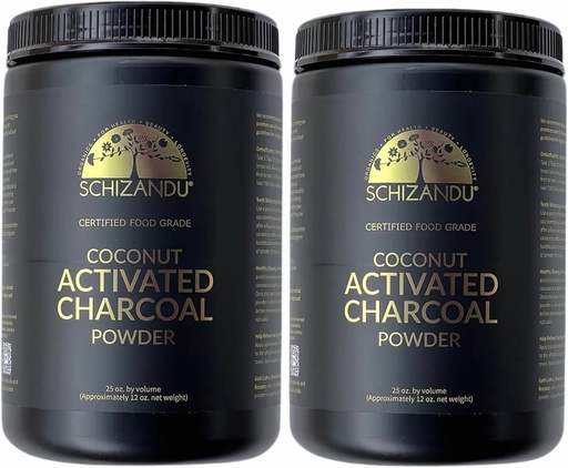 [BRSROBQCCUORY3YU] Organic Charcoal Powder Activated Charcoal Natural, Vegan, Organic, GMO Free - Large Bottle 25 oz Powder - 2pack