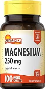 [BRSWKYYHB4MQECTM] Sundance Magnesium Supplement | 250mg | 100 Caplets | Essential Mineral Formula | Vegetarian, Non-GMO, & Gluten Free