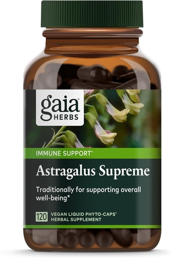 [BRSWGCYFBANQAH3X] Gaia byliny Astragalus Supreme - Immune and Antioxidant Support Herbal Supplement - with Astragalus Root, Schisandra Berry, and Ligustrum - 120 Vegan Liquid Phyto-Capsules (30-Deň dodávky)