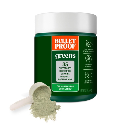 [BRSW2HAZAAHAECDP] Bulletproof Greens, 8.4 Ounces, Daily Greens Powder with Superfoods and Nootropics, Full Serving of Vegetables, Essential Nutrients
