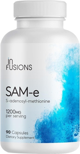 [BRSRAFIFDF7Q23LD] Infusions Concentration maximale Pure SAM-e 1200mg 90 Capsules végétales (S-adensoyl-méthionine)