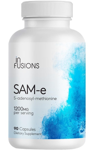 [BRSRAFIFDF7Q23LD] Infusions Maximum Strength Pure SAM-e 1200mg 90 Vegetable Capsules (S-adensoyl-methionine)