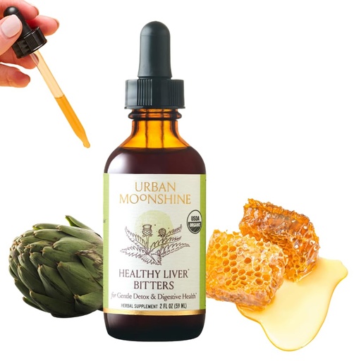 [BRSWGFL2OQBBUDTL] Urban Moonshine Healthy Liver Bitters - Liver Support - Detox - Bile Production - Gut Health - Artichoke - Dandelion - Gentle Detox* -Organic- 2 Fl Oz