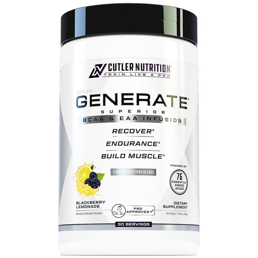 [BRSWGGINCRYBQ3DV] Generate EAA and BCAA Powder: Best Post Workout Recovery Drink and Branched Chain Amino Acids Supplement with Essential Amino Acids, 5g BCAAs, 2g EAAs | BlackBerry Lemonade, 30 Servings