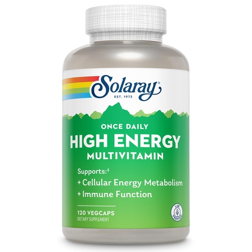 [BRSWIYQHCEGWIG34] SOLARAY Once Daily High Energy Multivitamin for Women and Men – with Vitamin C, Vitamin D and Whole Food & Herb Base - Cellular Energy Metabolism & Immune Function Support – 120 Servings, 120 VegCap