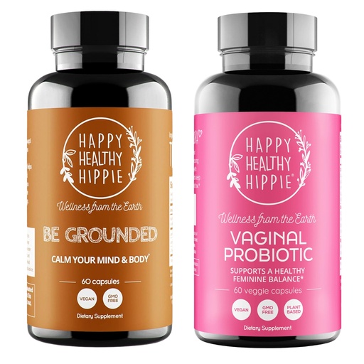 [BRSRAHAYCR7RU3D7] Happy Healthy Hippie Vaginal Probiotics for Women & Be Grounded Stress Relief