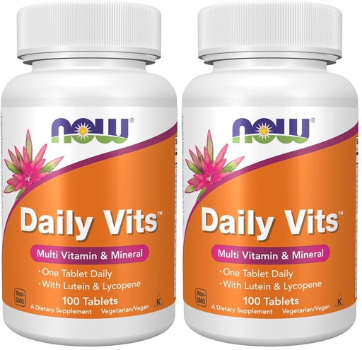 [BRSROAT7O4OWCCI6] NOW Supplements, Daily Vits™, One Tablet Daily with Lutein & Lycopene, 100 Tablets (Pack of 2)