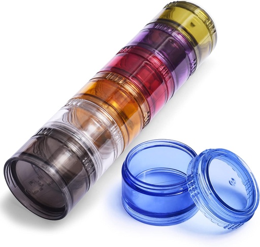 [BRSROYY2CEGRMHLL] Cylindrical Pocket Pharmacy Moisture-Proof Travel Pill Organizer Free Combination of Seven Colors Pill Box 7 Day