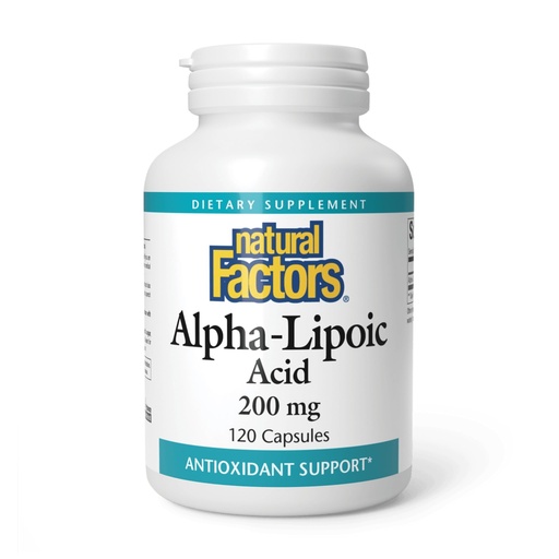 [BRSWIZYZOMDWEED6] Natural Factors Alpha-Lipoic Acid 200 mg, Antioxidant Support, 120 Capsules