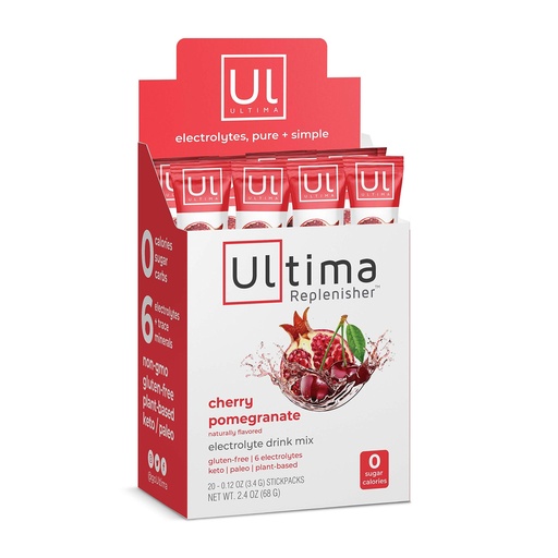 [BRSWKGYAAQCBO3AV] ULTIMA REPLENISHER Cherry Pomegranate Electrolyte Drink Mix 20 Count, 0.12 OZ
