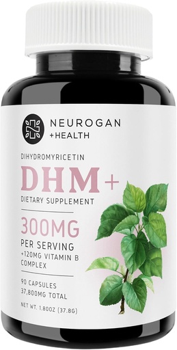 [BRSROGQRBZ5AE3Y2] Neurogan Premium Dihydromyricetin (DHM) Capsules, 51,300mg Total, 90ct. | for Post-Drinking Support | Paired with Vitamin B Methyl Folate Complex for Optimal Recovery & Wellness | Made in USA