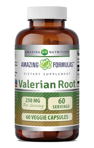 [BRSW2HYEAQMQO2TP] Amazing Formulas Valerian Root 250 Mg | 4:1 Extract | 60 Veggie Capsules | 1000 Mg Equivalent Supplement | Non-GMO | Gluten-Free | Made in the USA