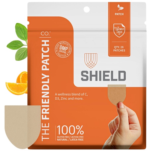[BRSW2GIQA4NBY2TD] The Friendly Patch Shield Immunity Support Patch | Wearable Immune Boosters for Adults with Vitamin D3, C and Zinc | 28 Immunity Boost Patches