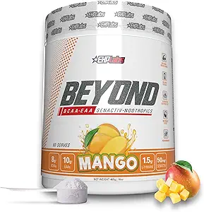[BRSROFD2DMIWC3DP] EHP Labs Beyond BCAA Powder Amino Acids Supplement for Muscle Recovery - 8g of Sugar Free BCAAs Amino Acids Post Workout Recovery Powder & 10g of EAA Amino Acids Powder - 60 Servings (Mango)