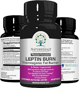 [BRSWGZI5DN7QKCTP] Leptin Burn - Thermogenic Fat Burner, Appetite Suppressant, Energy Booster & Metabolism Booster for Weight Loss - Diet Pills That Work Fast for Women & Men - 60 Slim Pills, Gluten Free