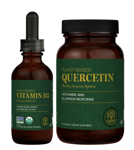 [BRSWYCT7OUNWA2AZ] Global Healing Center - Vitamin D3 5000IU & Quercetin 250mg - Supports Bones and Immune System, Respiratory Health